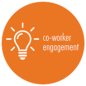 Co-worker engagement badge.