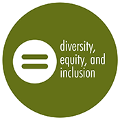 Diversity, equity, and inclusion badge.