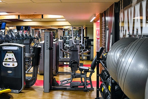 Equipment and workout tools are available in the Wellness Center.
