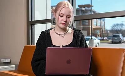 Student studying at Western