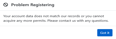Problem Registering