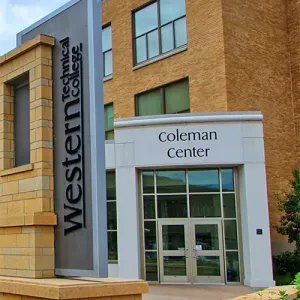 Outside entrance to Coleman Center, by 6th Street