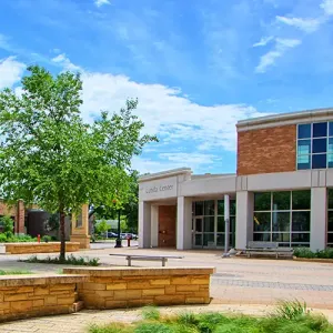The Cleary Courtyard with the Lunda Center in the background