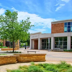 The Cleary Courtyard with the Lunda Center in the background