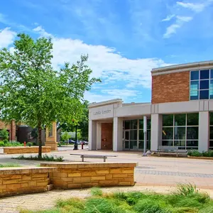 The Cleary Courtyard with the Lunda Center in the background