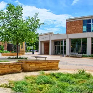 The Cleary Courtyard with the Lunda Center in the background