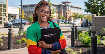 Student on campus