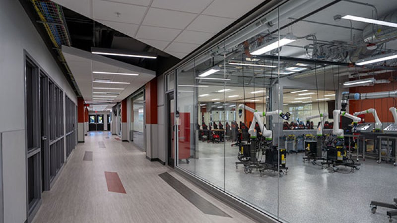 The first floor of the Wanek Center of Innovation.