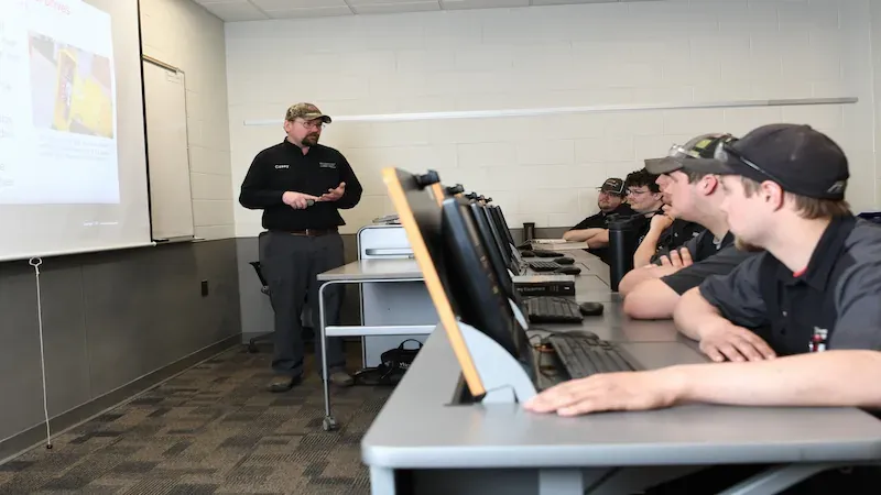 Students and instructor in a classroom