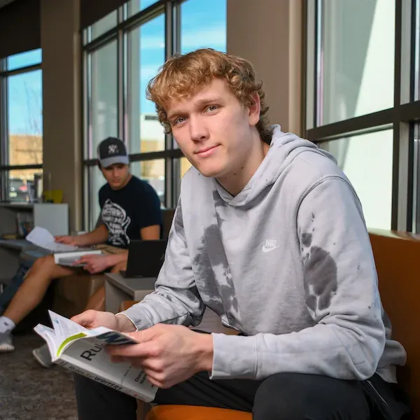 Male student, studying in the Coleman Center