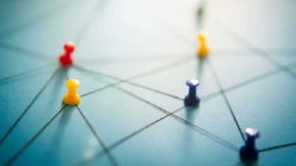 Stylized map with pins