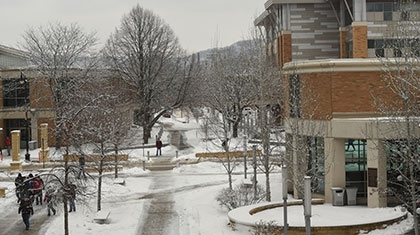 Western's campus in winter