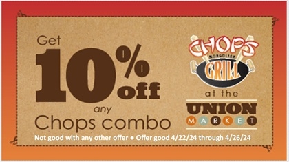 10% off Chops Combo Coupon